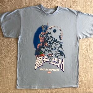 MARVEL NEW Black Panther Wakanda Light Blue Graphic Short Sleeve T-shirt Size XL